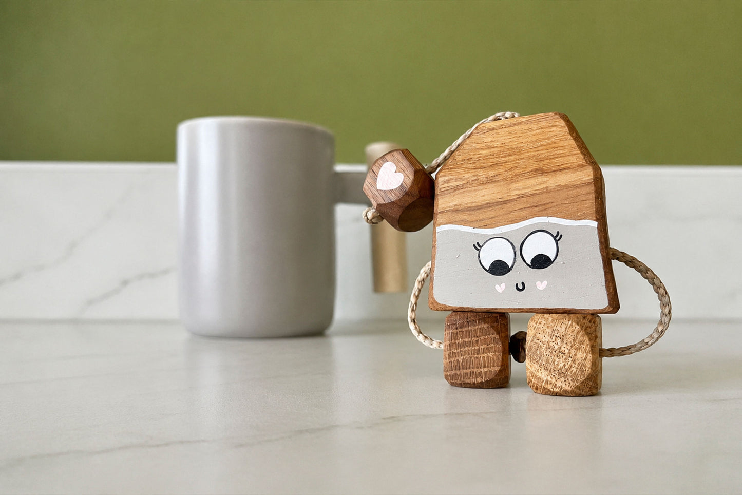 Tilly the Teabag in Beech | Handmade Wooden Toy | UKCA CE Tested | Age 3+