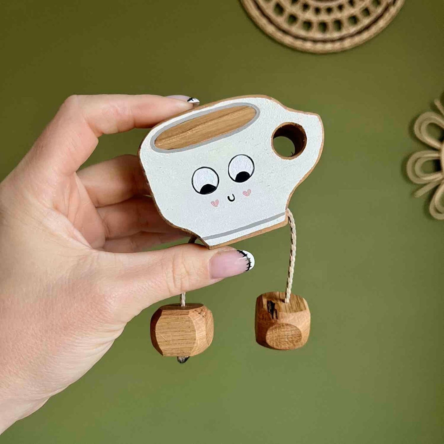 Tina the Tea Cup in Beech | Handmade Wooden Toy | UKCA CE Tested | Age 3+