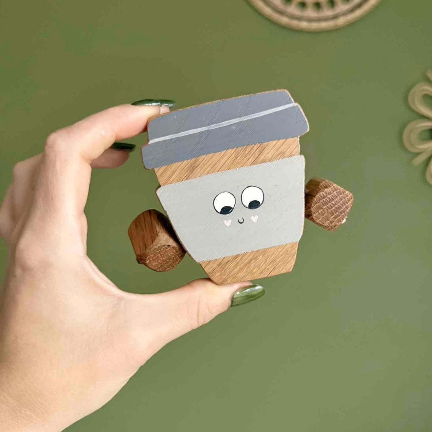 Coco the Coffee Cup in Beech | Handmade Wooden Toy | UKCA CE Tested | Age 3+