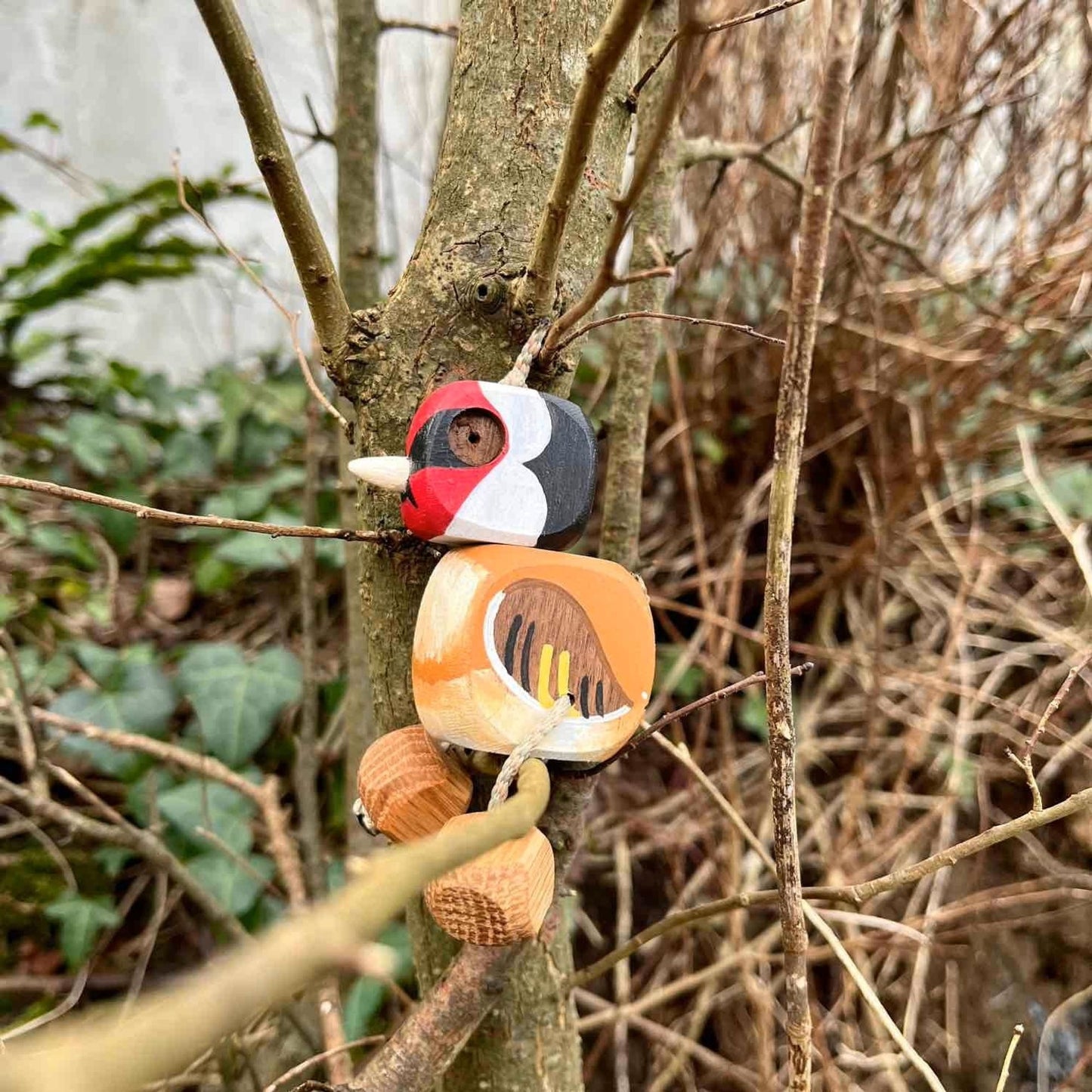 Gary the Goldfinch in Oak | Handmade Wooden Robot Toy | UKCA CE Tested Age: 3+