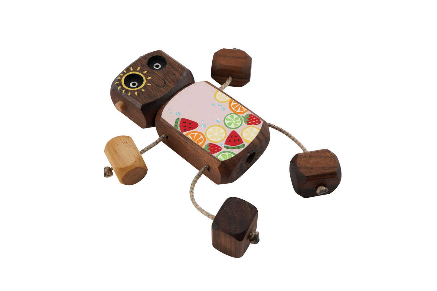 Hello Summer Ned in Walnut | Handmade Wooden Robot Toy | UKCA CE Tested