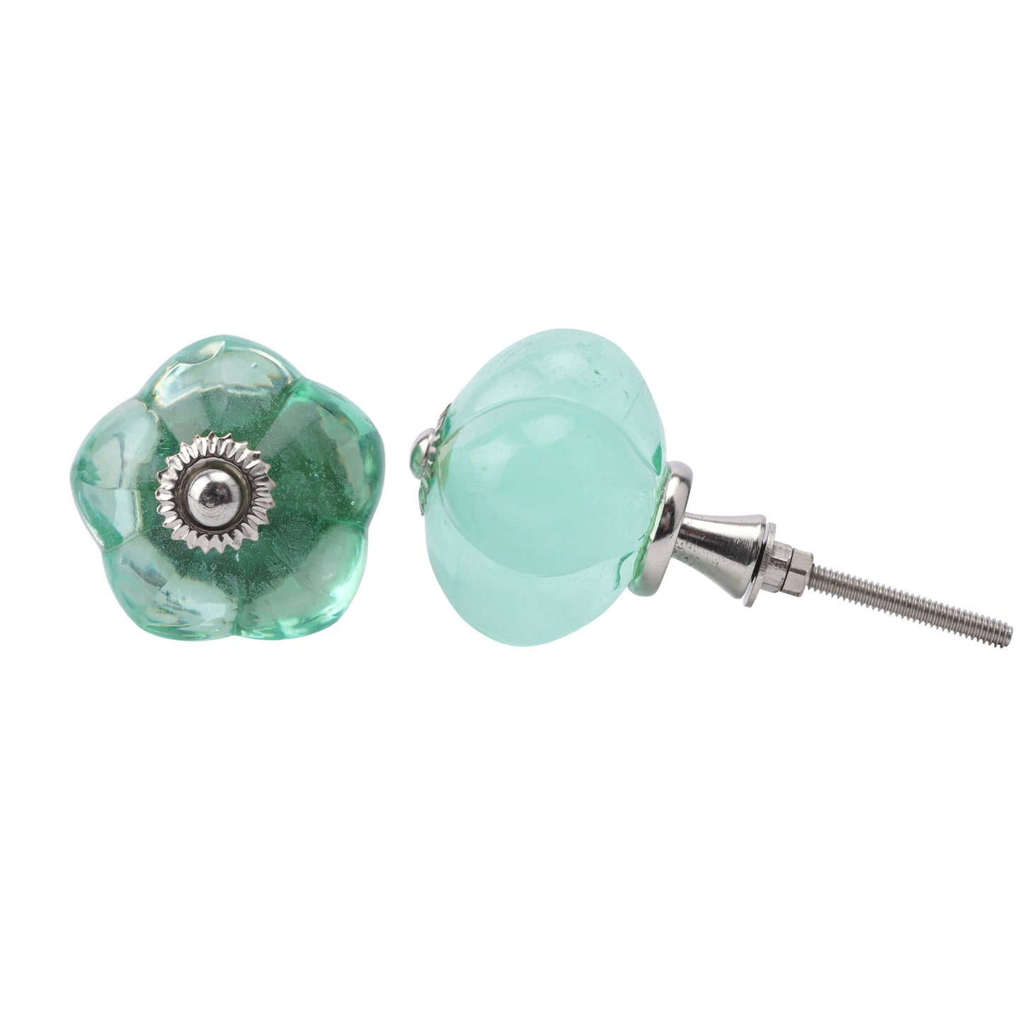 Set of 2 | Green Glass Melon Drawer Pulls • Cabinet Pull • Drawer Knob • DIY Upcycle • Gifts for Home • Home Improvement • Rennovations