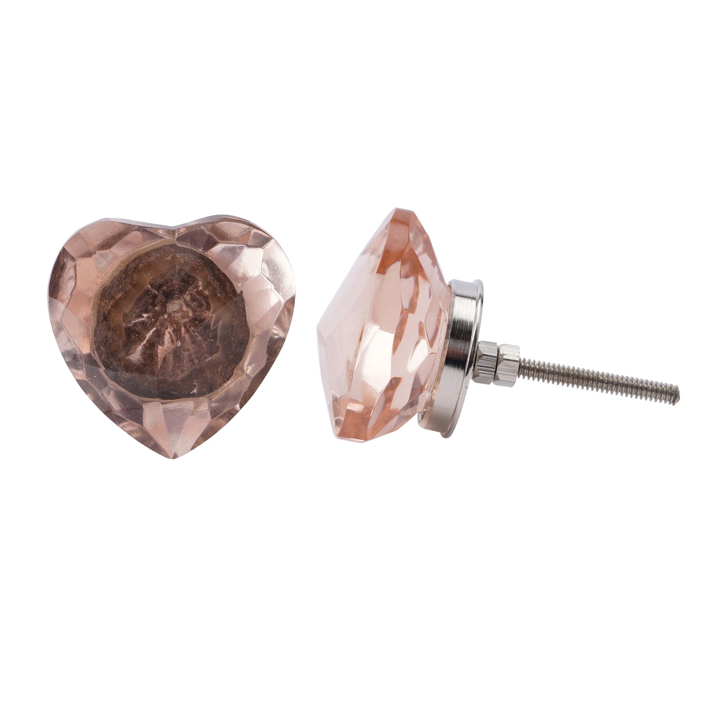 Set of 2 | Pink Glass Heart Drawer Pull • Cabinet Pull • Drawer Knob • DIY Upcycle • Gifts for Home • Home Improvement • Rennovations