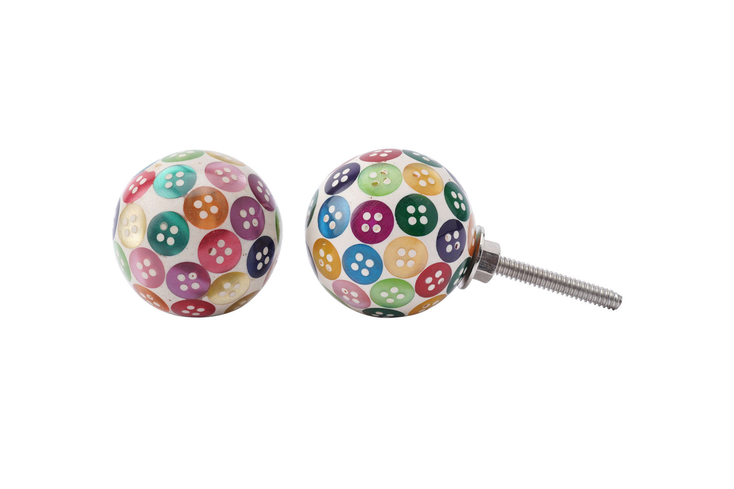 Set of 2 | Multi Colour Button Drawer Pull • DIY Upcycle • Gifts for Home • Cabinet Pull • Drawer Knob • Home Improvement