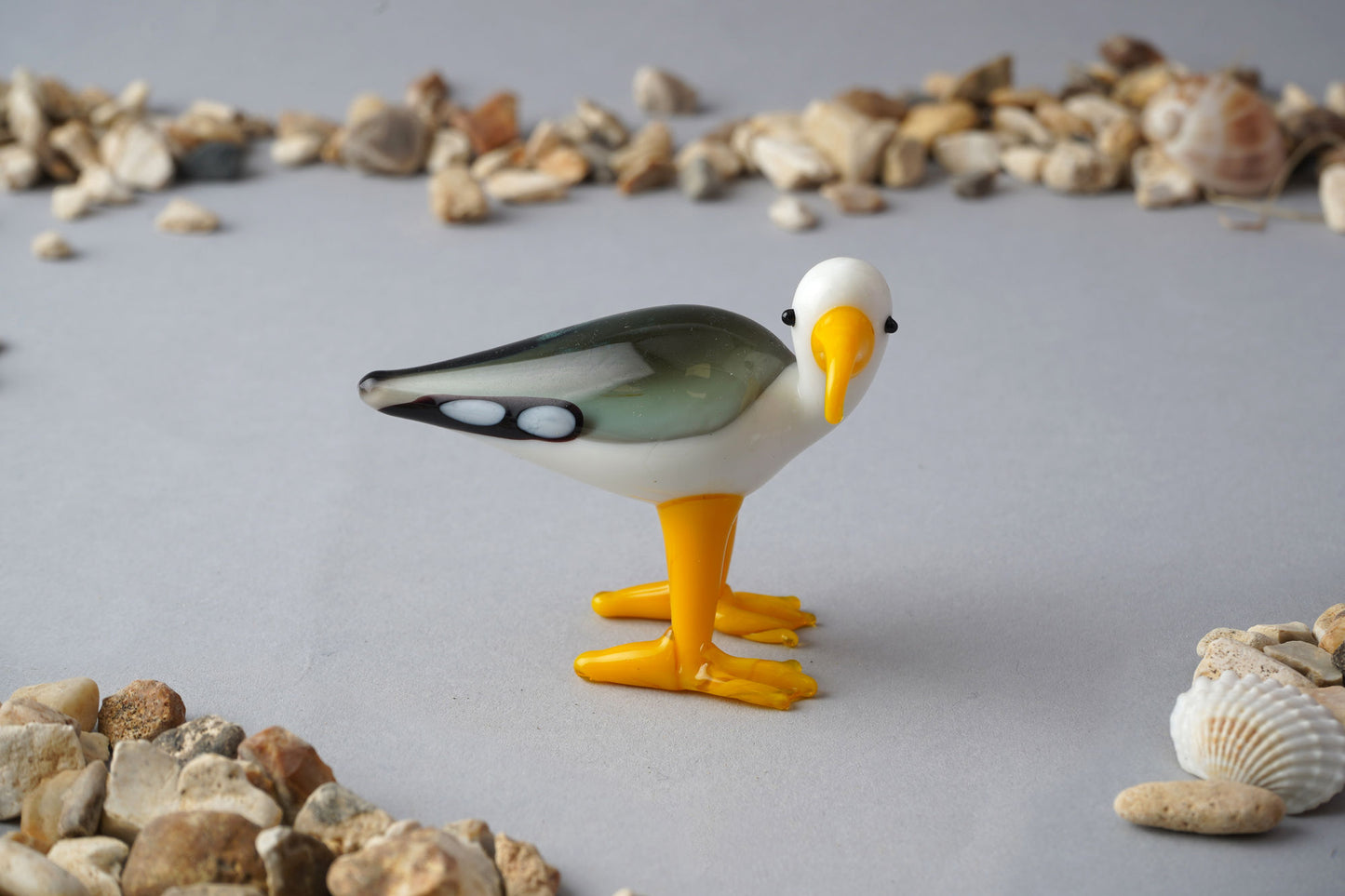 Glass Seagull Figurine • Coastal Home Decor Collectible (Gift Boxed)