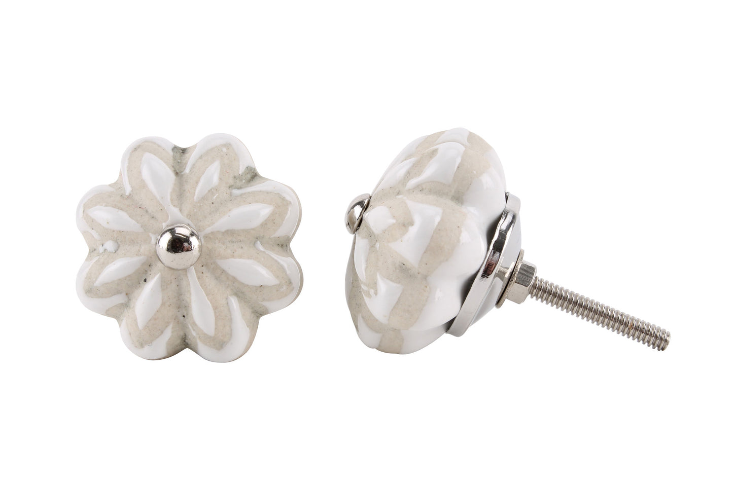 Set of 2 | Cream Melon Shaped Ceramic Drawer Pull • Drawer Knob • DIY Upcycle • Gifts for Home • Home Improvement • Rennovations