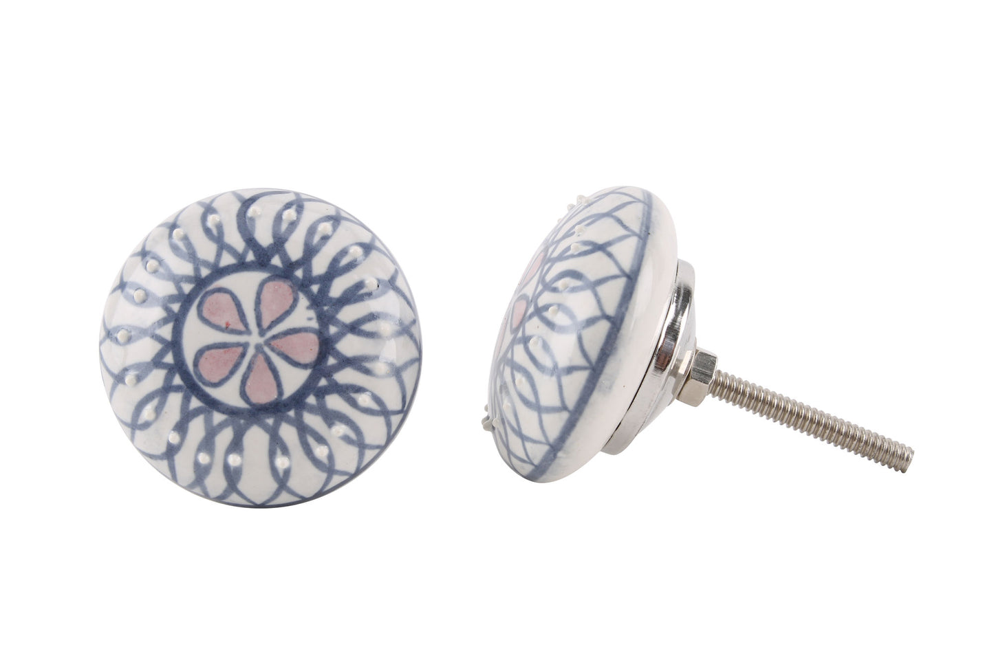 Set of 2 | Blue and Pink Floral Ceramic Drawer Pull • Drawer Knob • DIY Upcycle • Gifts for Home • Home Improvement • Rennovations
