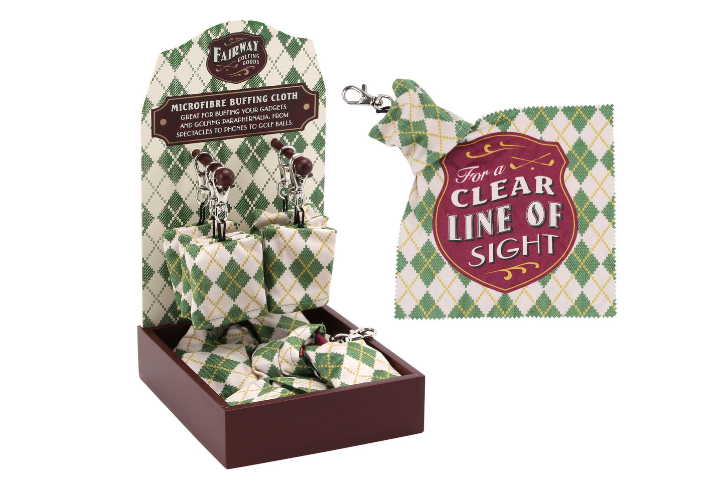 Set of 2 | Microfibre Lens Screen Cleaning Cloth | Gadget Phone Laptop Camera Eye Glasses | Golf Theme | Gift For Him