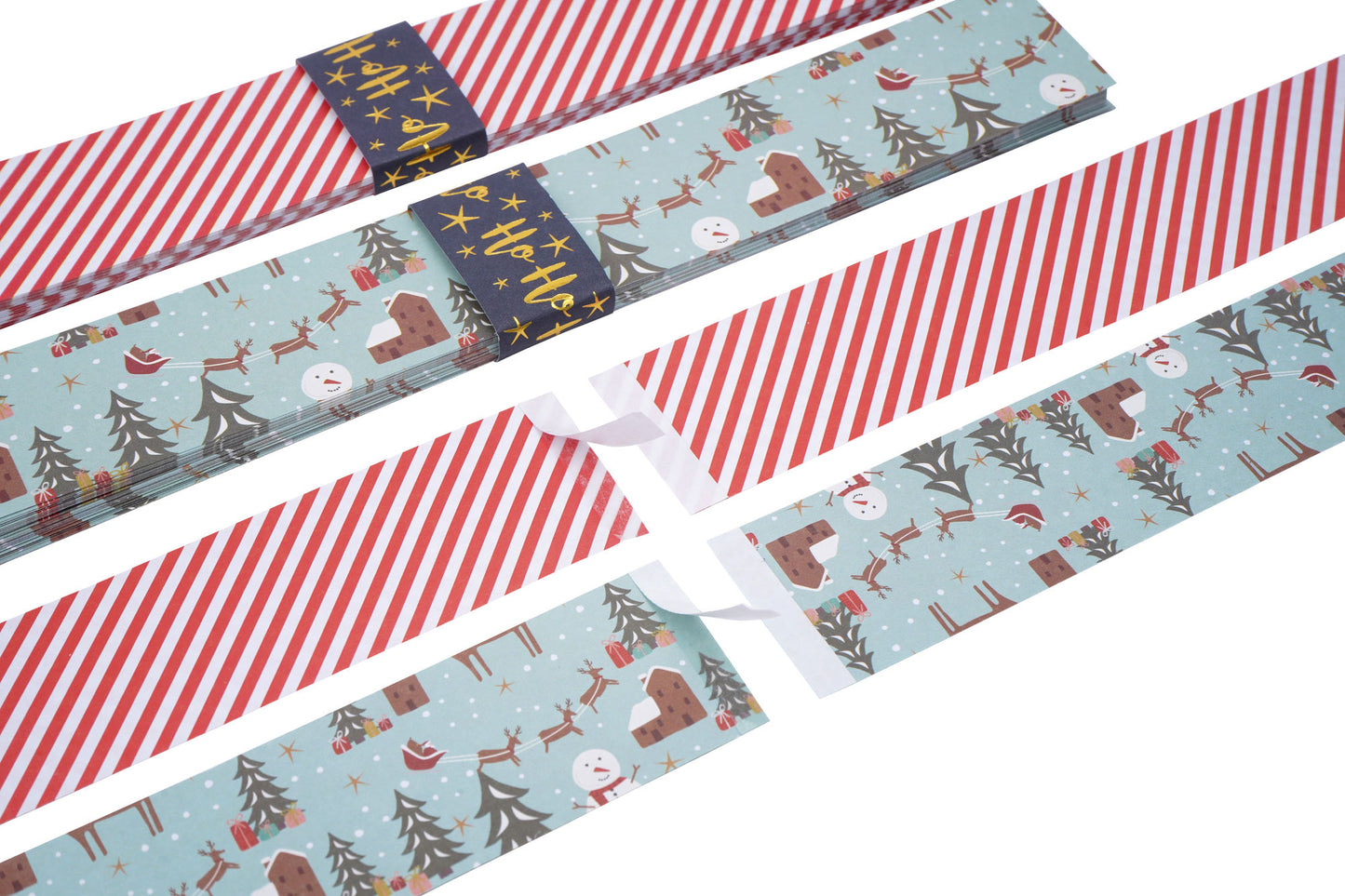 Pack of 100 Christmas Paper Chains | 2 Designs | Length: 5m | Christmas Decoration | Gift For Home