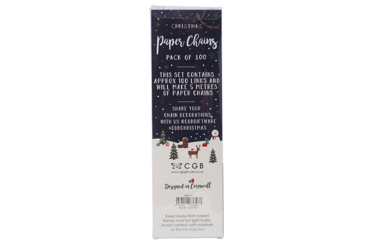 Pack of 100 Christmas Paper Chains | 2 Designs | Length: 5m | Christmas Decoration | Gift For Home