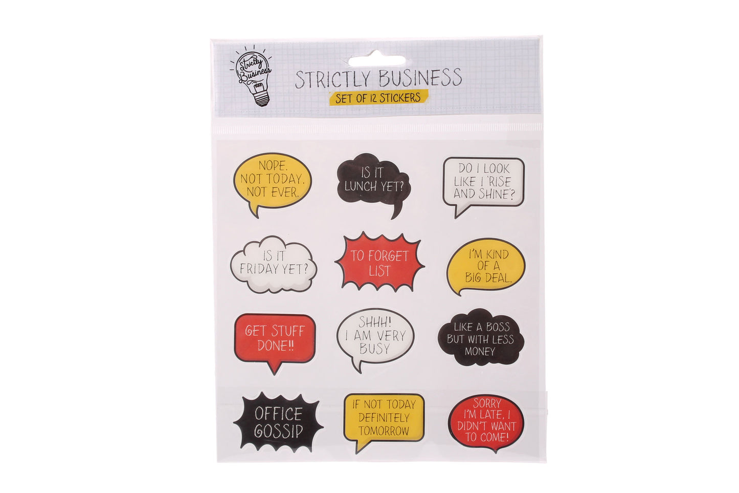 Set of 12 Strictly Business Pack of Stickers | Desk | Office Gift