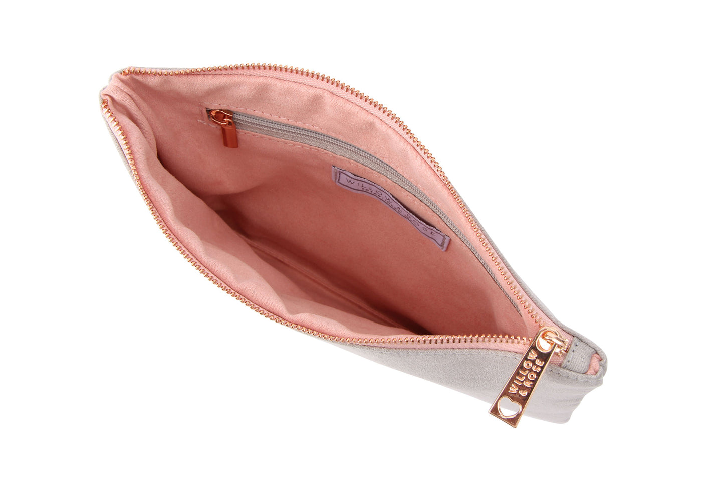 Super Soft Grey Beauty Bag 'Rose All The Way'