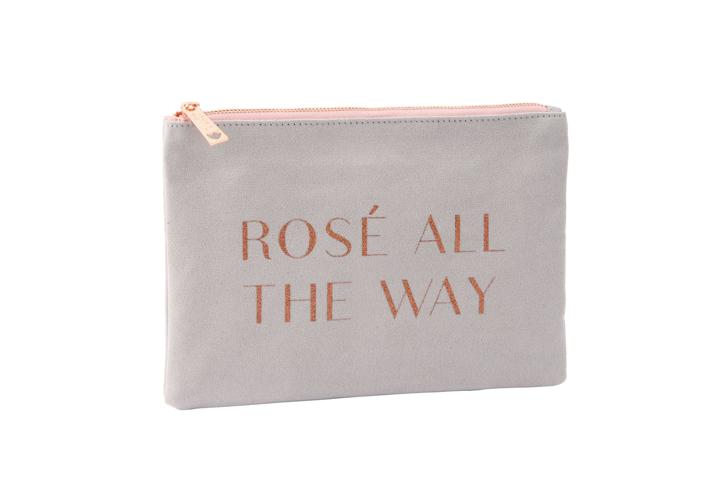 Super Soft Grey Beauty Bag 'Rose All The Way'