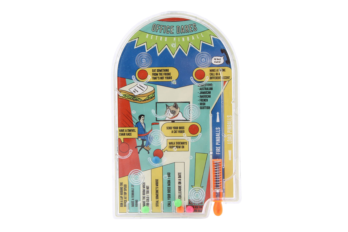 Office Dare Pinball Novelty Handheld Game in Gift Box