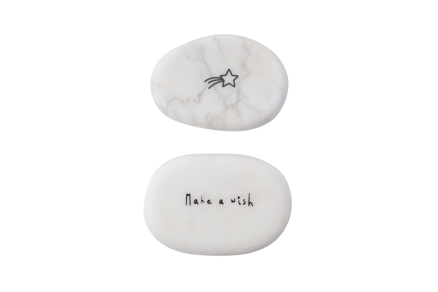 Single Marble ‘Make A Wish' Double Sided Decorative Pebble