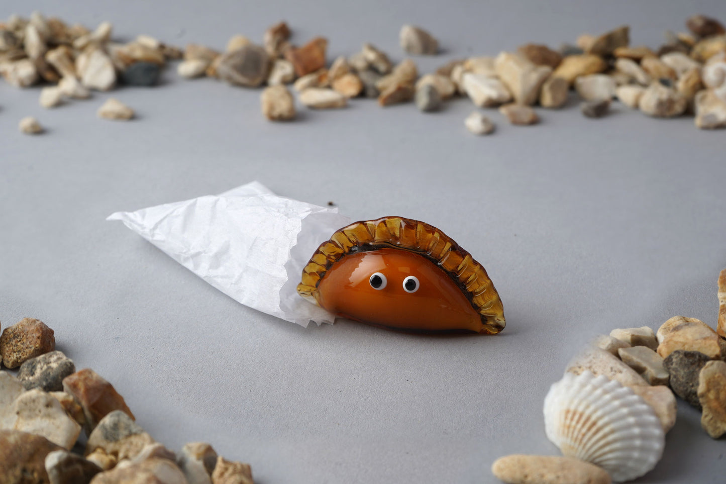 Miniature Glass Cornish Pasty Standing Decoration • Gift Box • Ornament • Collectable • Gift For Home • Cornish Kernow Gifts
