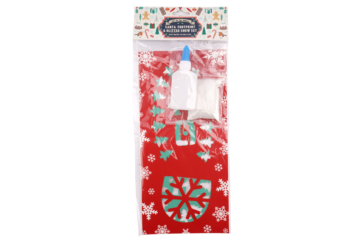 Joy To The World Santa Footprint Stencil & Glitter