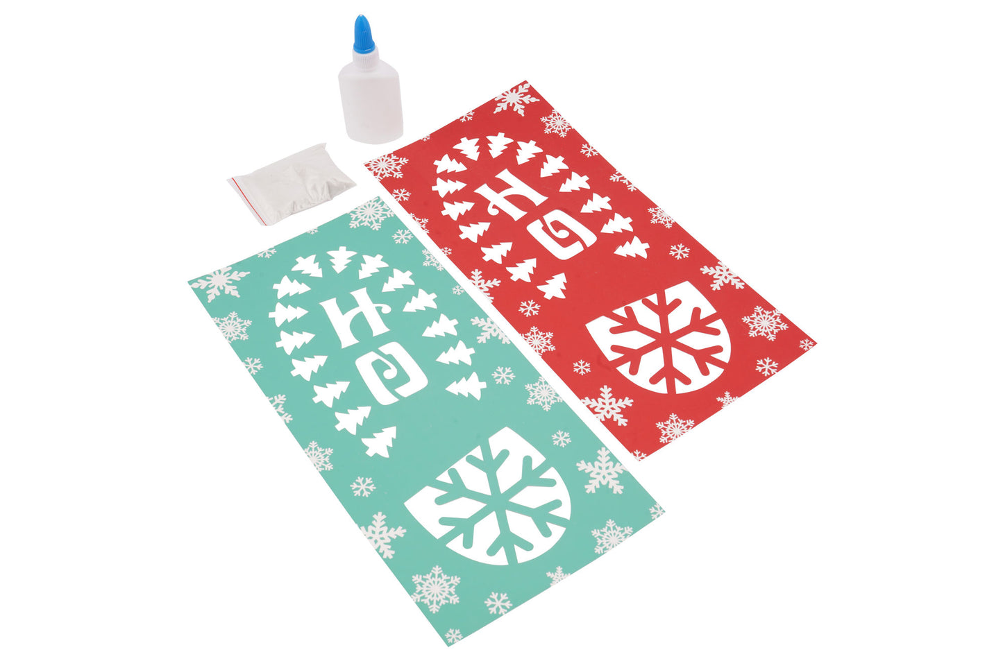 Joy To The World Santa Footprint Stencil & Glitter
