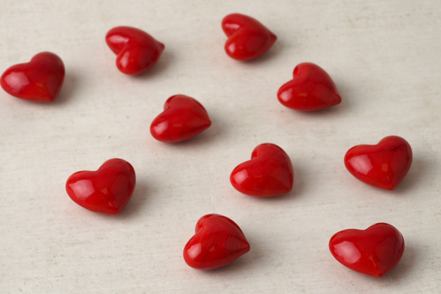 Pack of 8 Red Glass Heart Decorations • Decoration • Ornament • Collectable • Gift For Home • Home Decor