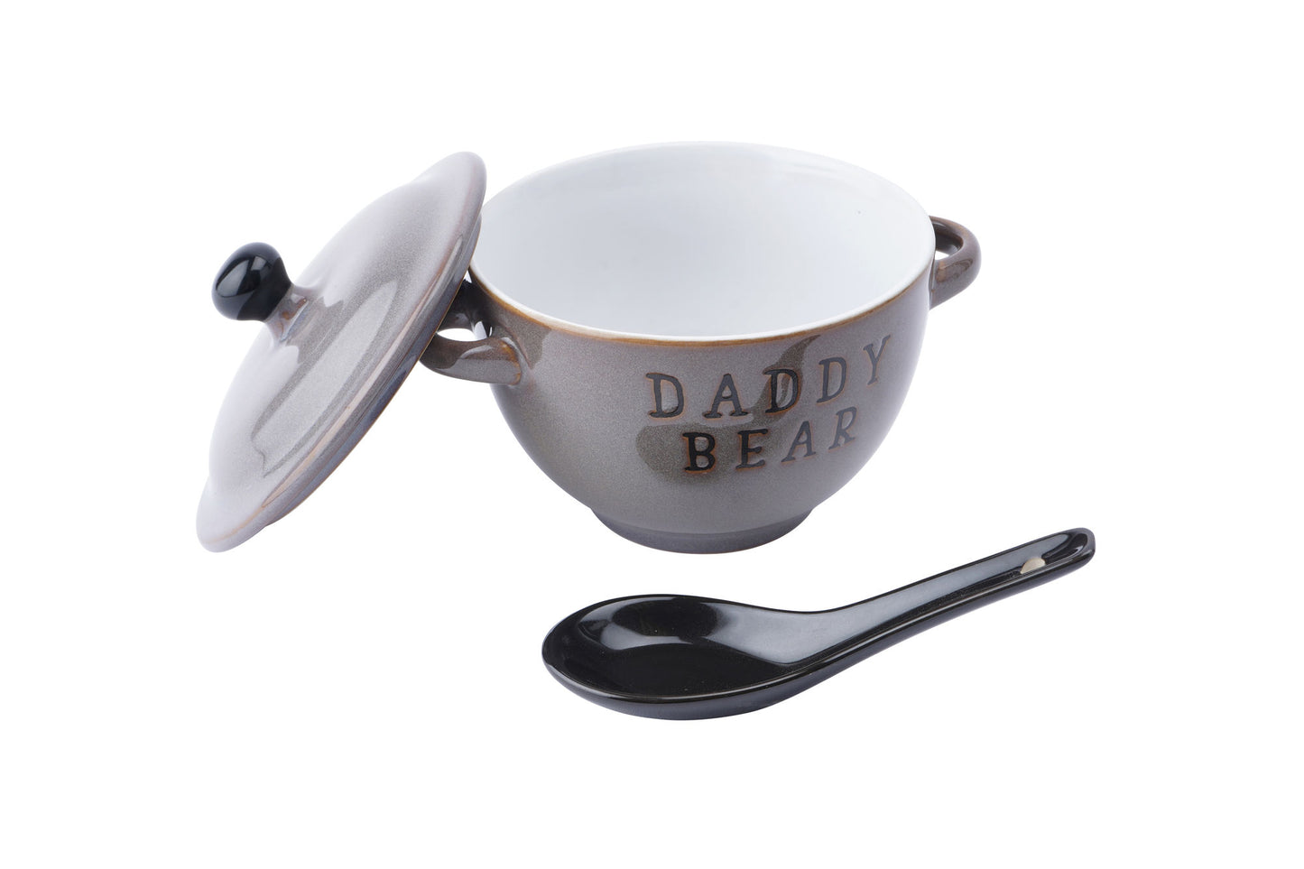 Grey 'Daddy Bear' Porridge Bowl And Spoon in Gift Box