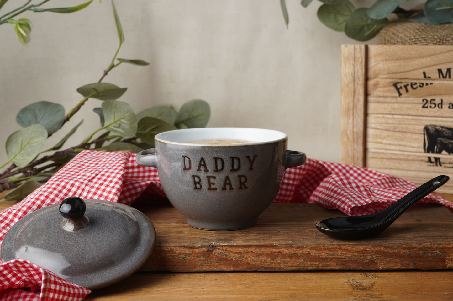 Grey 'Daddy Bear' Porridge Bowl And Spoon in Gift Box