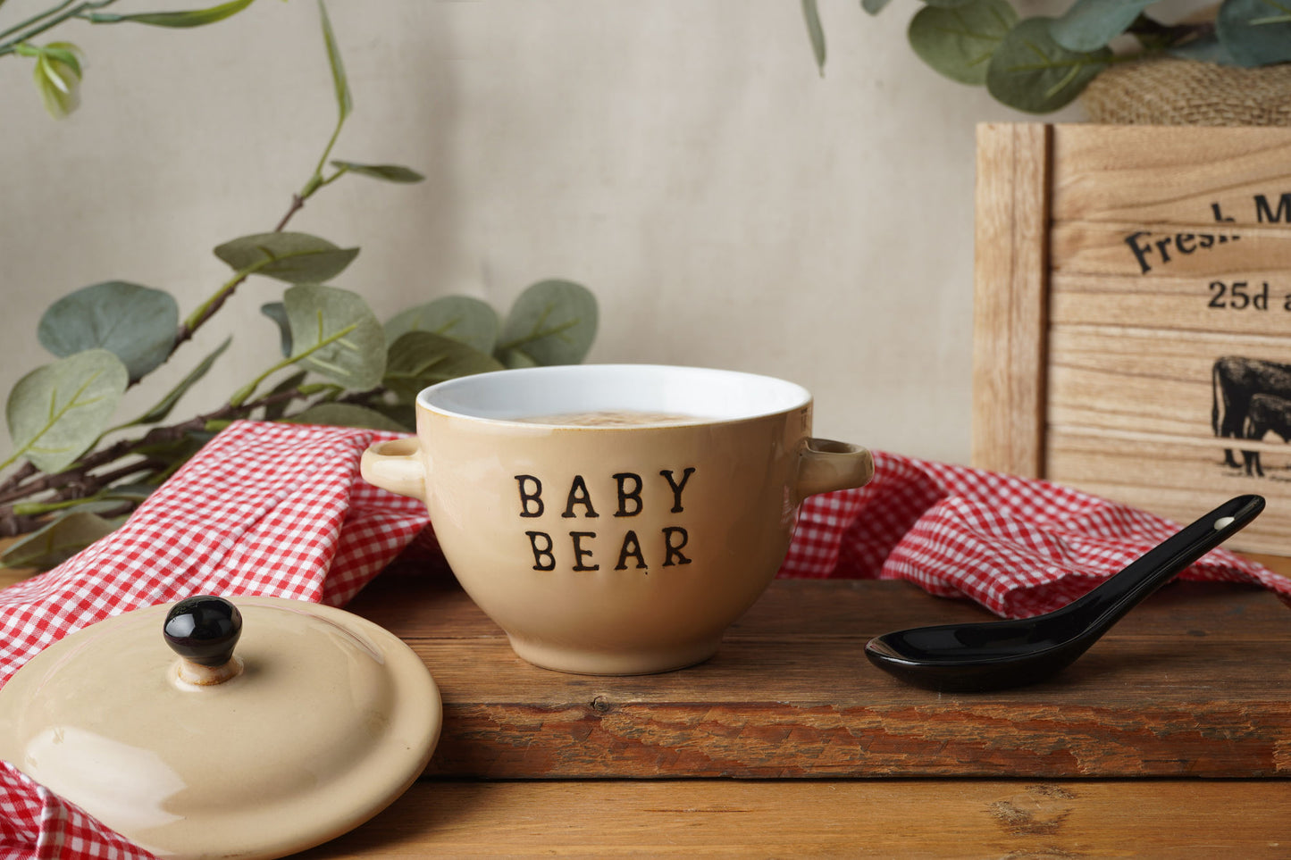 Cream 'Baby Bear' Porridge Bowl And Spoon