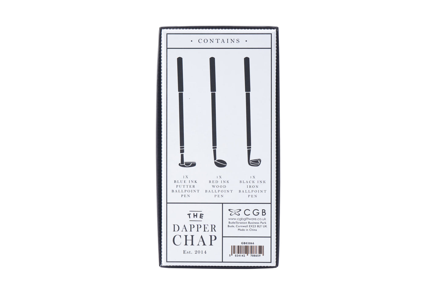 3 Golf Club Pens • Gift Box • Blue, Black & Red Ink • Hole-In-One • Stationary • Dapper Chap • Gift For Him