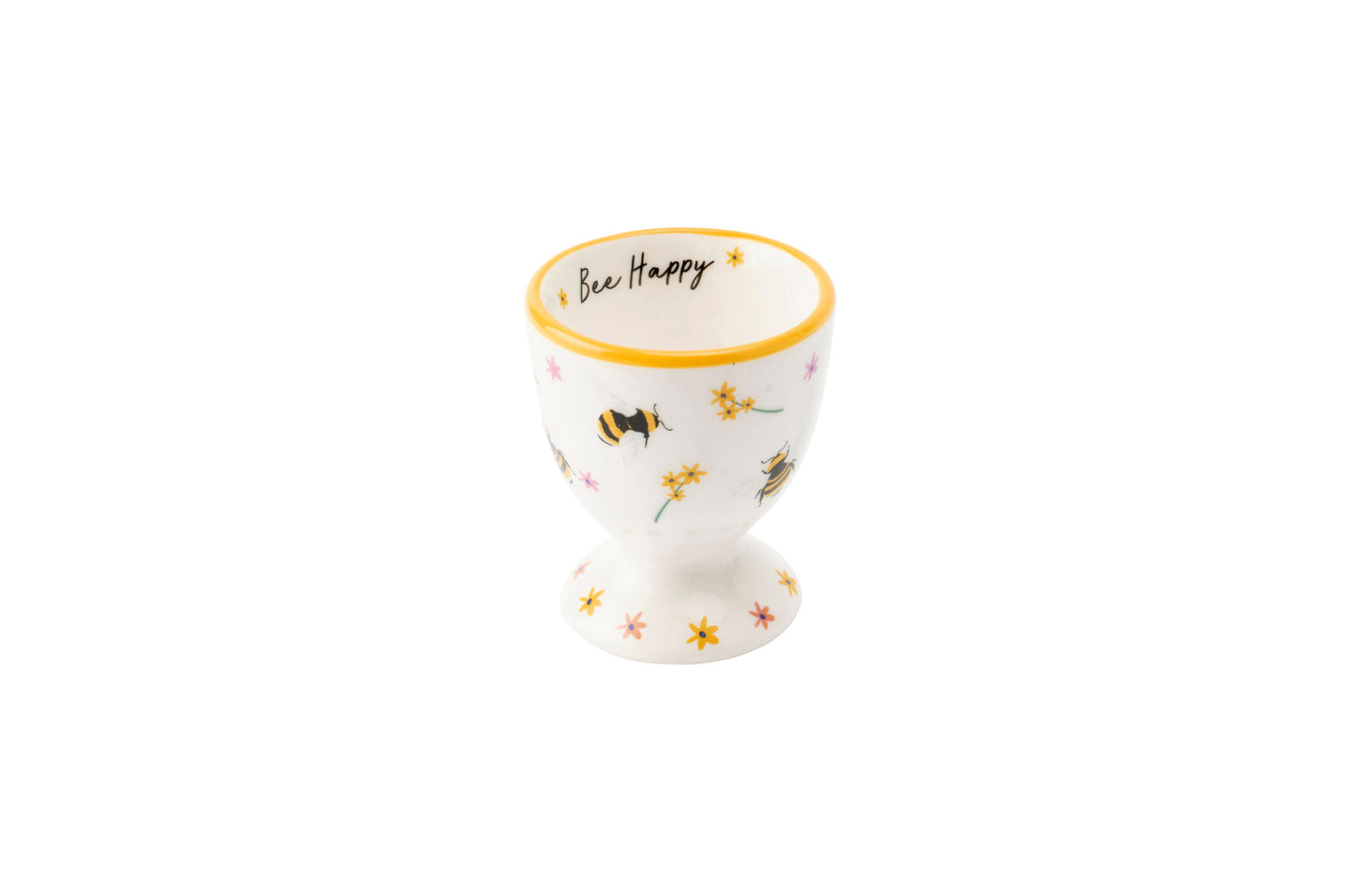 White Ceramic Bee Egg Cup in Gift Box