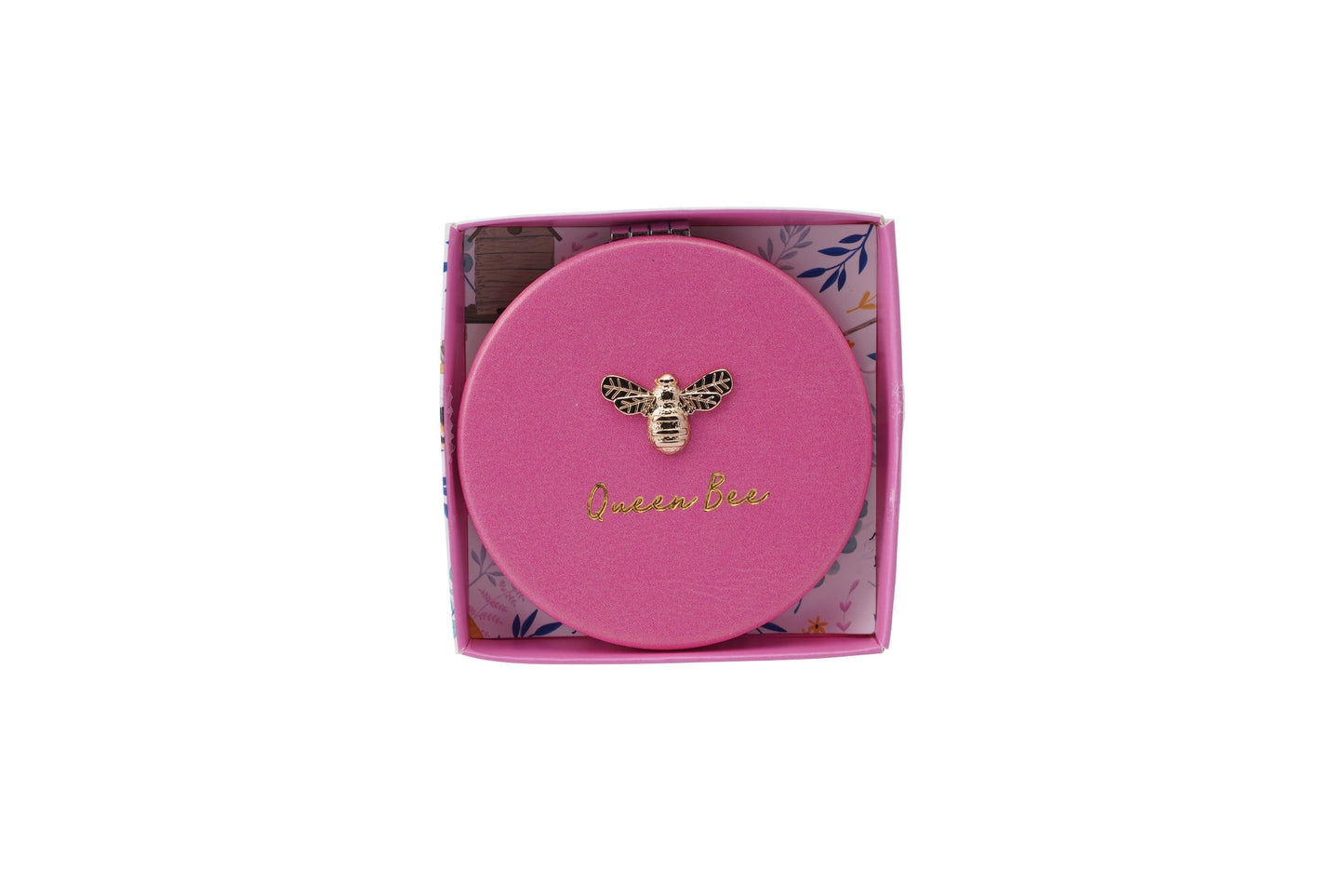 Pink 'Queen Bee' Bee Design Ladies Compact Mirror • Perfect Gift • Gift Boxed • Travel Friendly • Handbag Accessory • Ladies Gift • Vacation