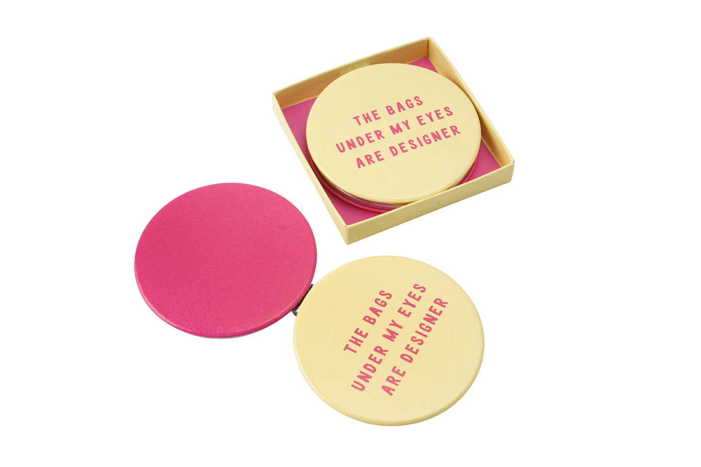 Yellow Ladies Glass Compact Mirror • Perfect Gift • Gift Boxed • Travel Friendly • Handbag Accessory • Ladies Gift • Vacation