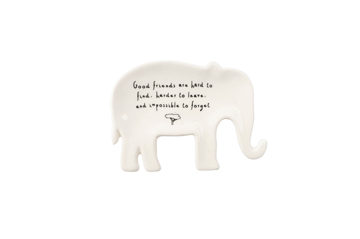 Ceramic Elephant Shaped Jewellery Ring Dish | 'Good Friends are hard to find...' | Organiser | Necklaces, Rings, Earrings | Gift Boxed