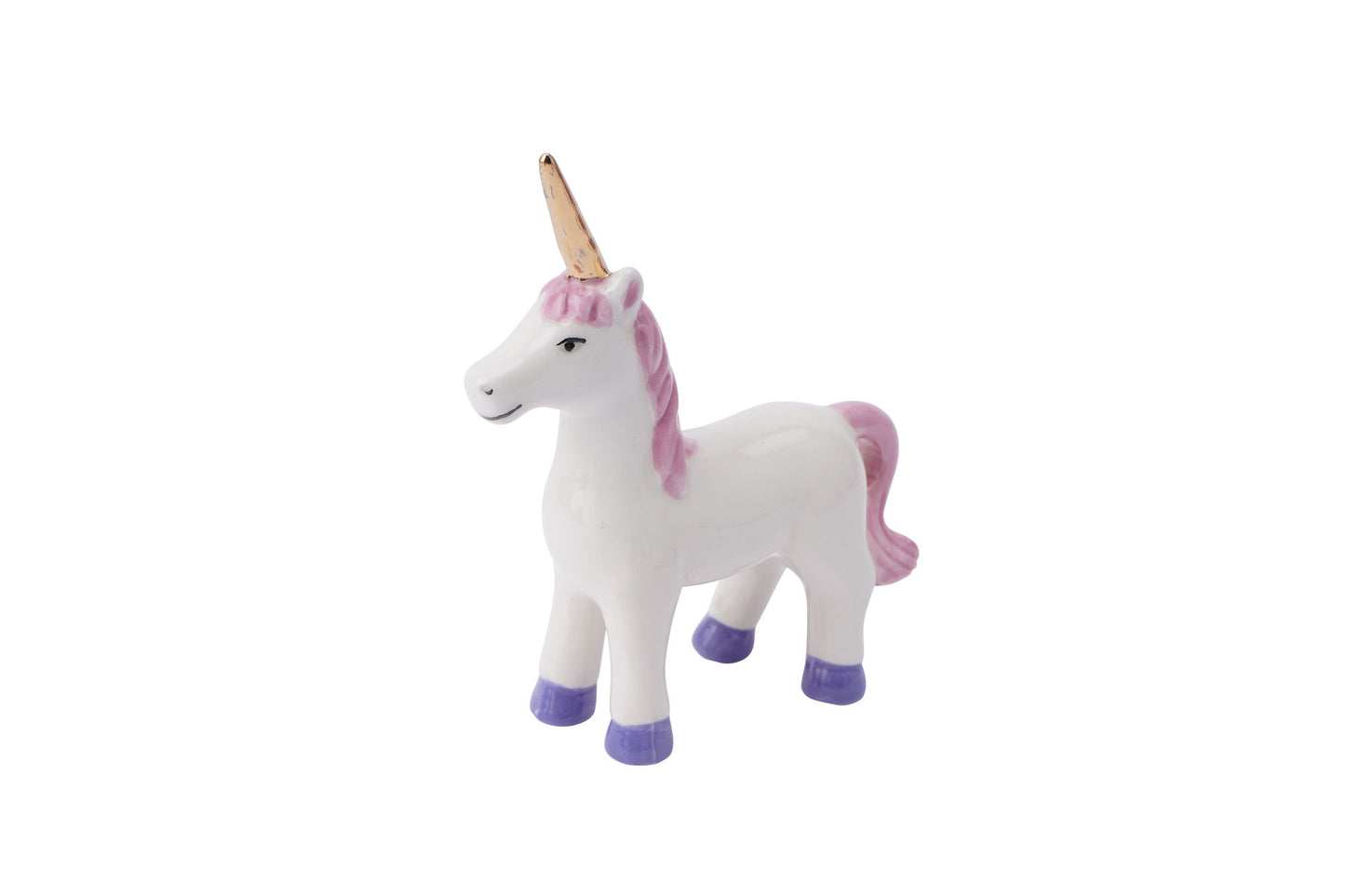 Eugene the Unicorn Ceramic Ring and Jewellery Holder and Organiser Stand in Gift Box | Bedside and Bathroom or Kitchen Sink Storage