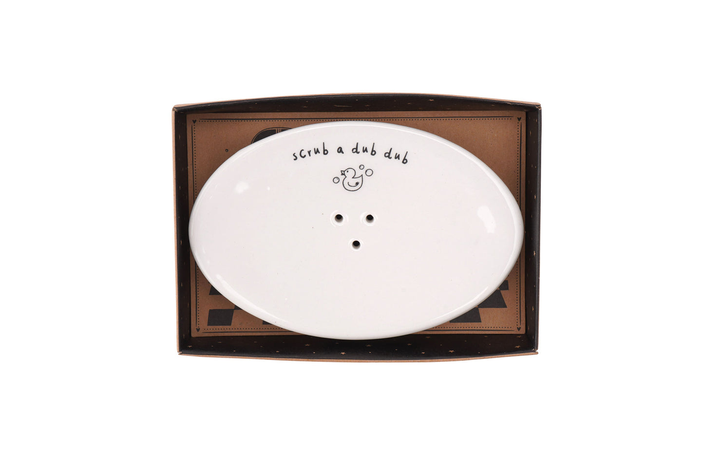 Ceramic Soap Dish 'Scrub A Dub Dub' with Gift Box