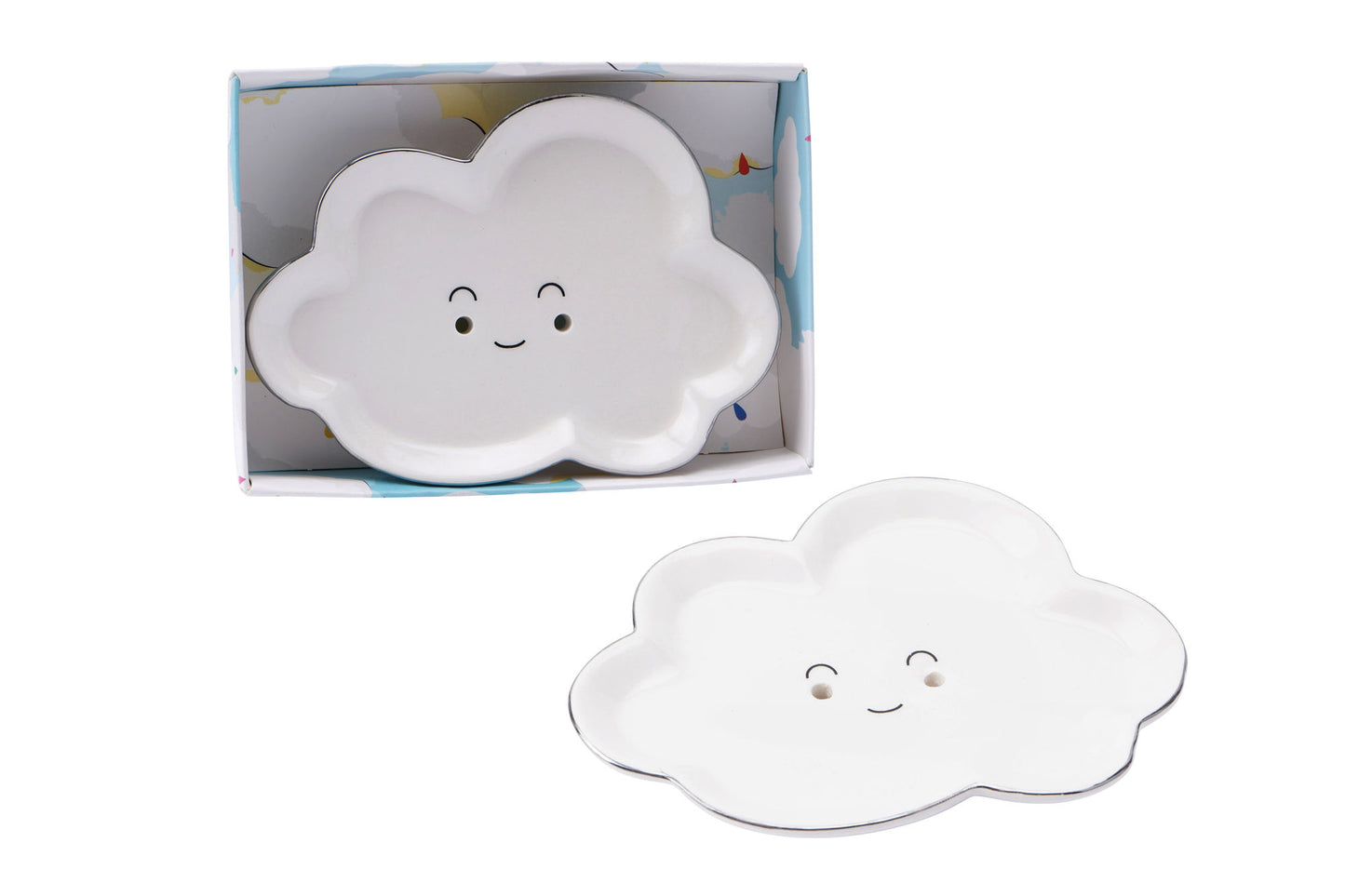 White Cloud Ceramic Soap Dish