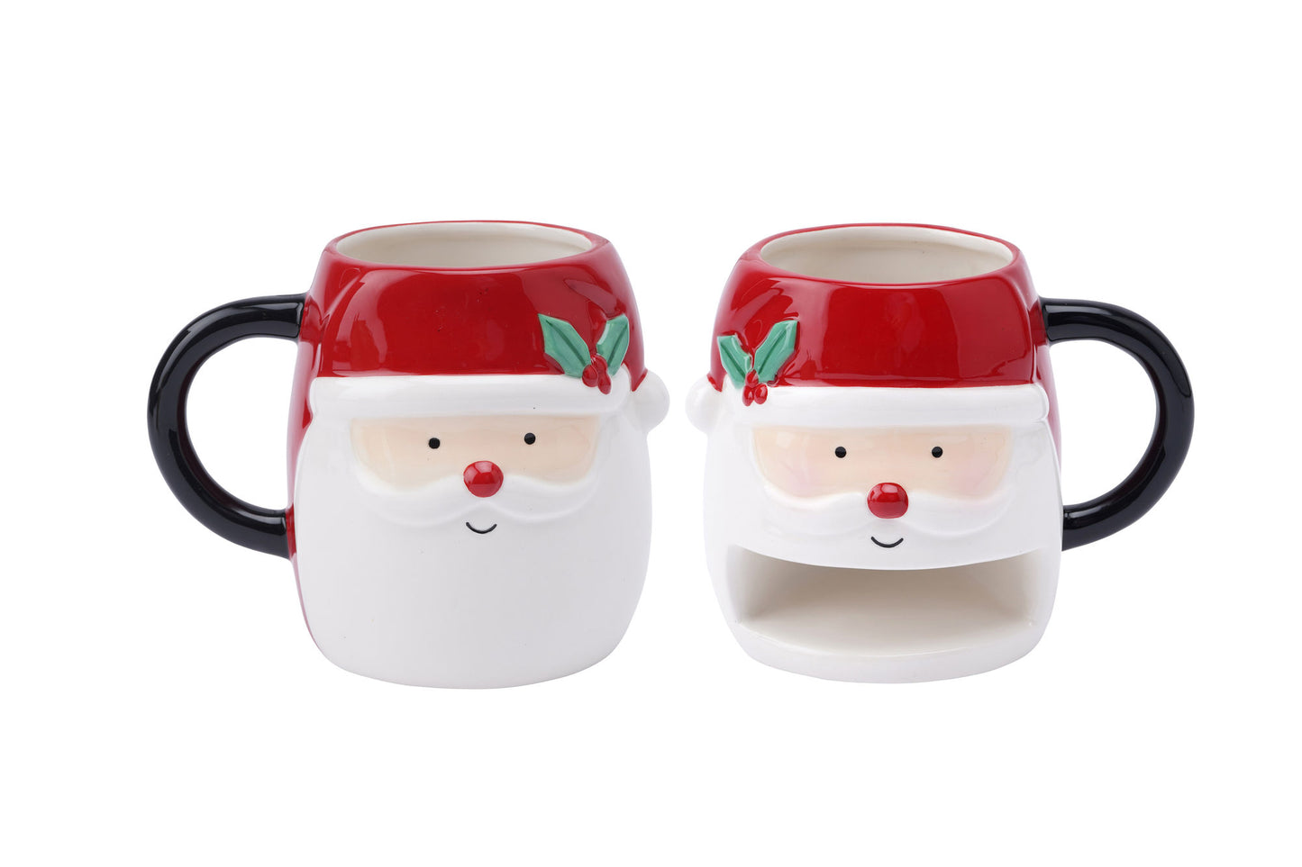 Novelty Santa Snack Cookie and Biscuit Mug Gift Boxed | Artisan Coffee & Tea Cup | Ideal Gift