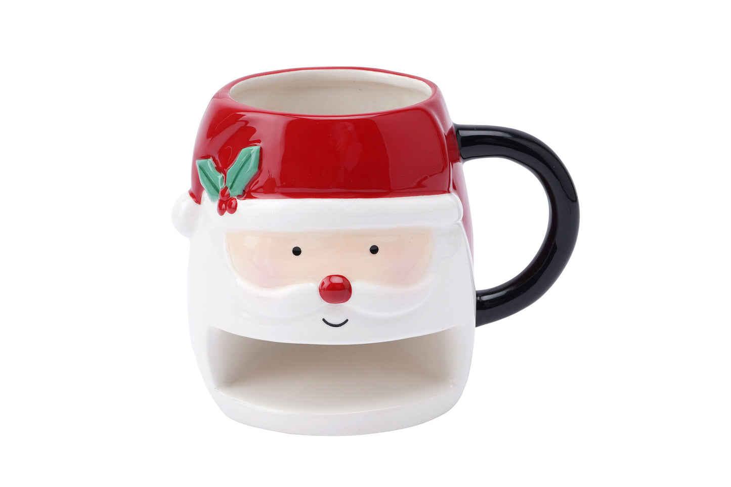Novelty Santa Snack Cookie and Biscuit Mug Gift Boxed | Artisan Coffee & Tea Cup | Ideal Gift
