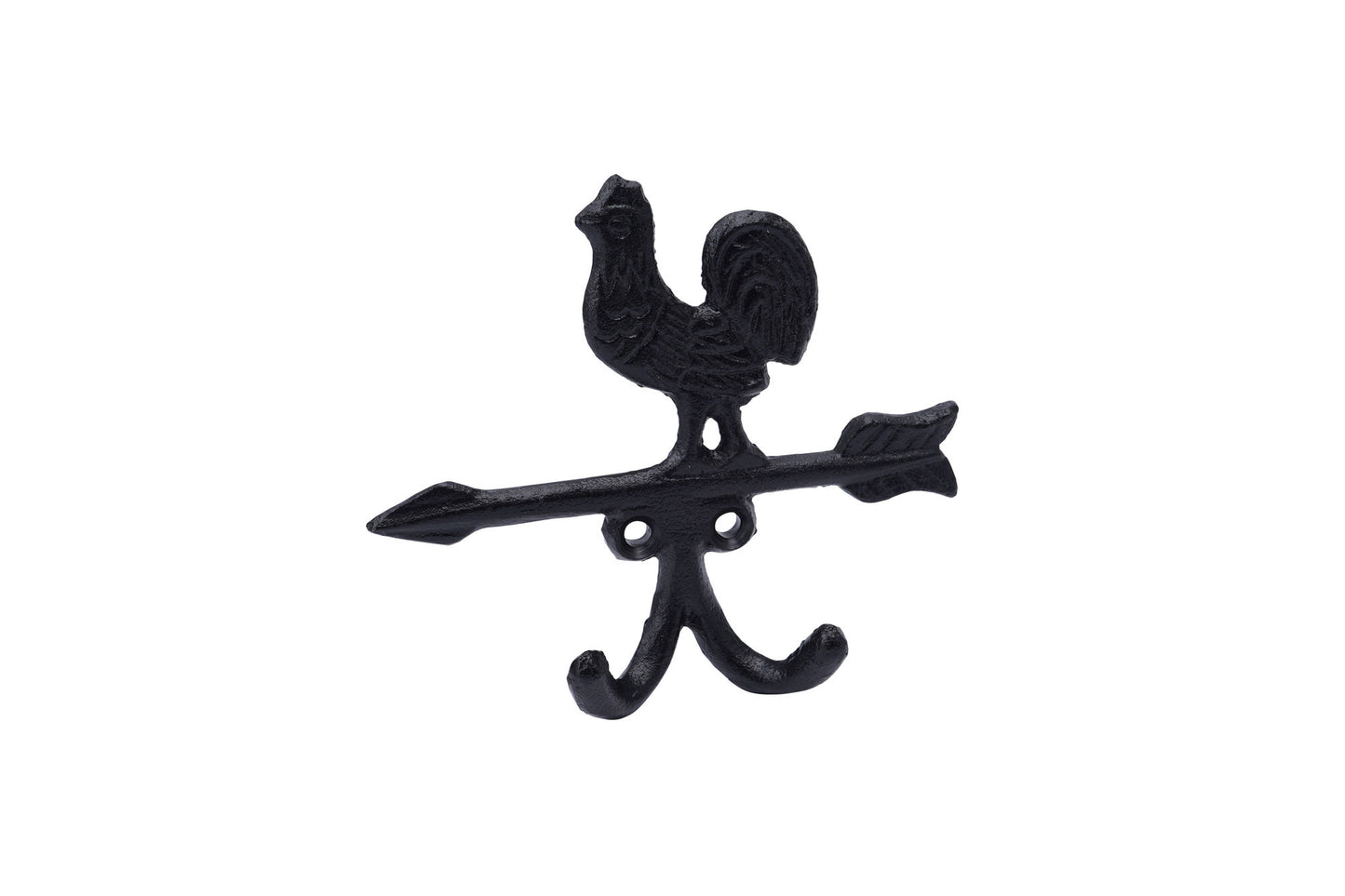 Rooster Design Cast Iron Double Wall Hook