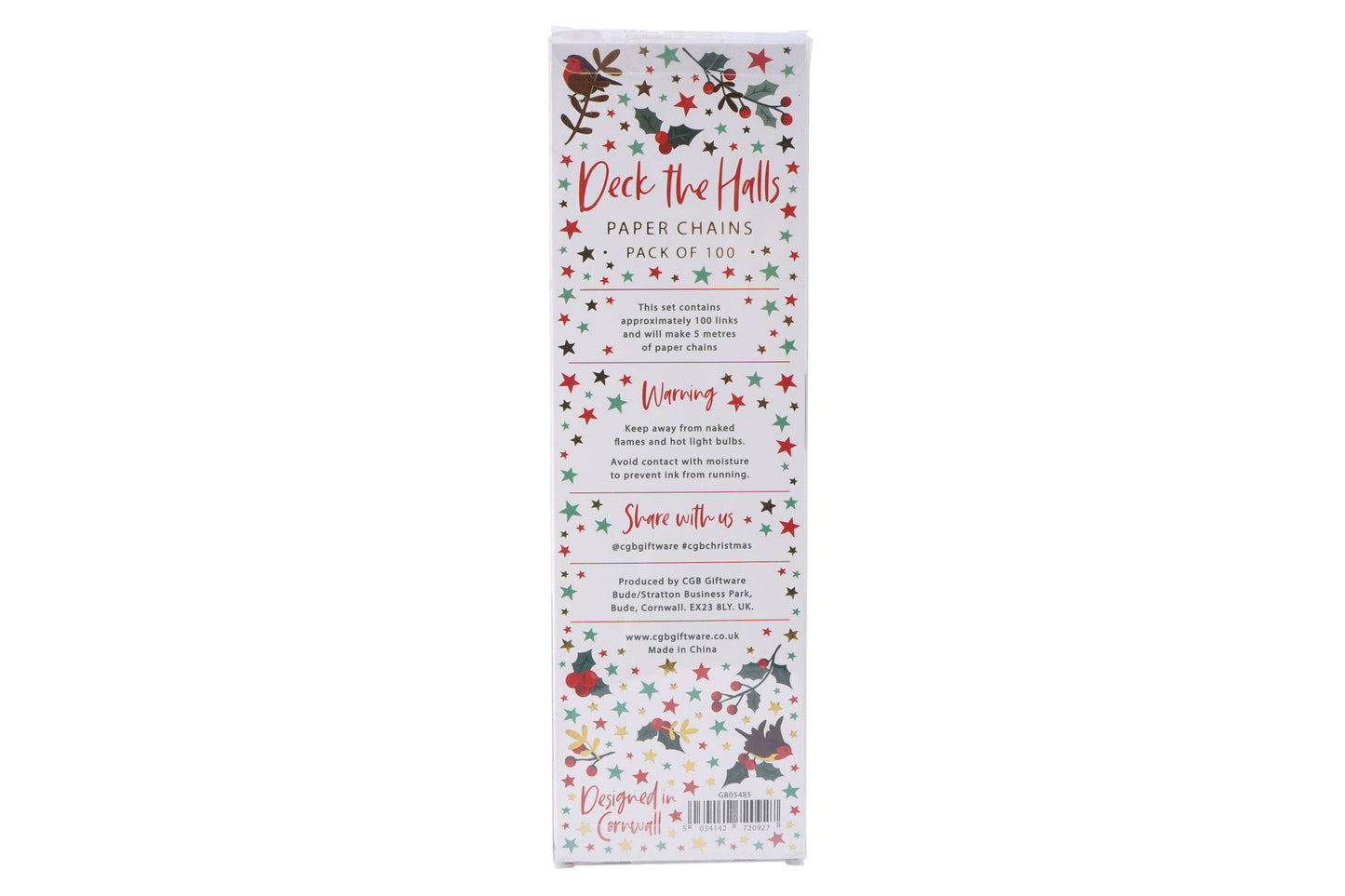 Christmas Deck The Halls Pack of 100 Paper Chains