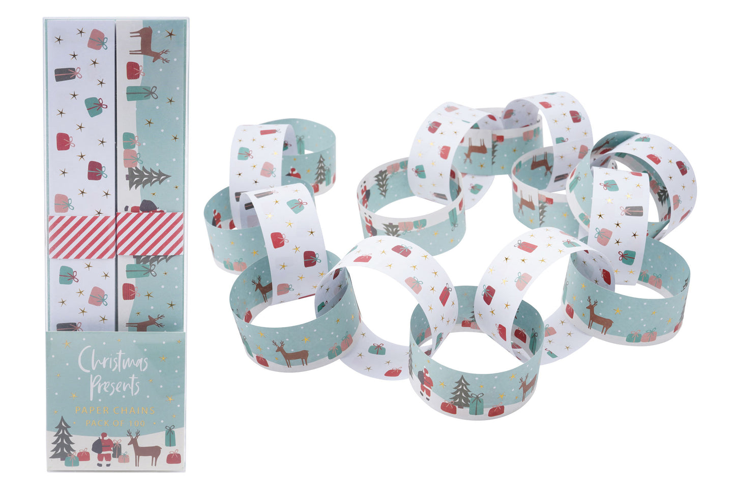Pack of 100 Christmas Present Scene Paper Chains