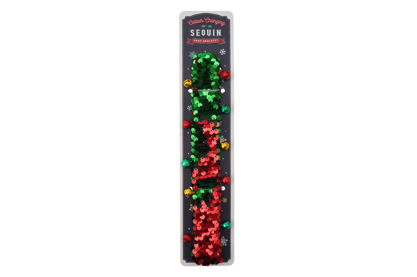 Christmas Red and Green Sequin Snap Bracelets | Jingle | Age 3 Years+ | Novelty Jewellery | Gift For Christmas