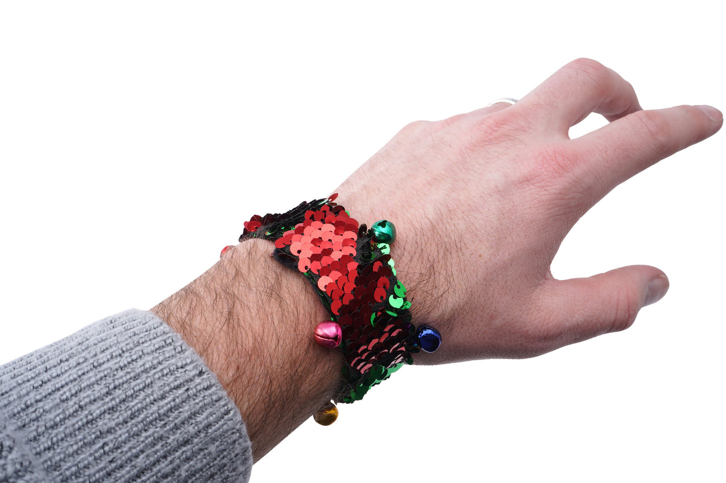 Christmas Red and Green Sequin Snap Bracelets | Jingle | Age 3 Years+ | Novelty Jewellery | Gift For Christmas