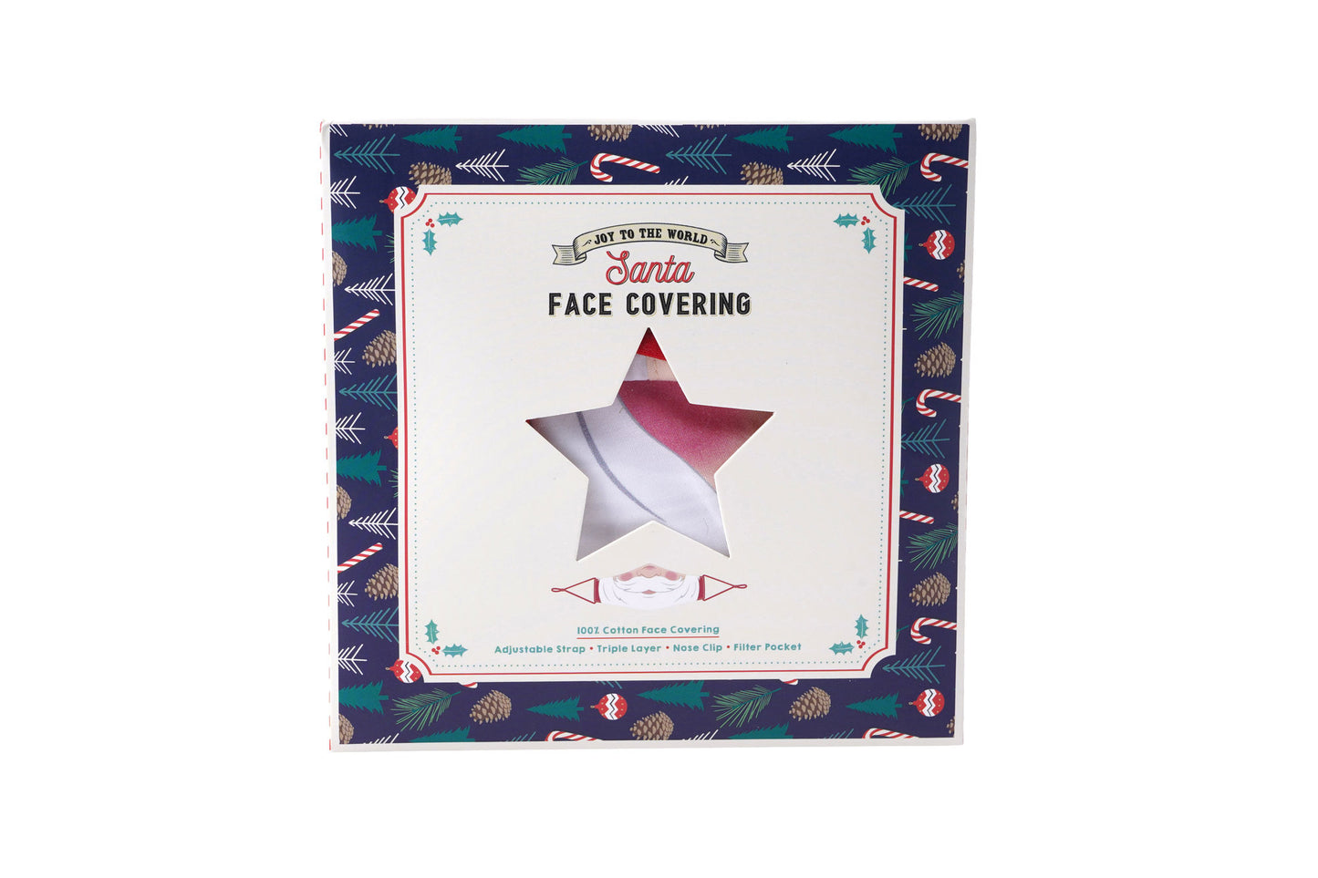 Joy To The World Santa Face Covering