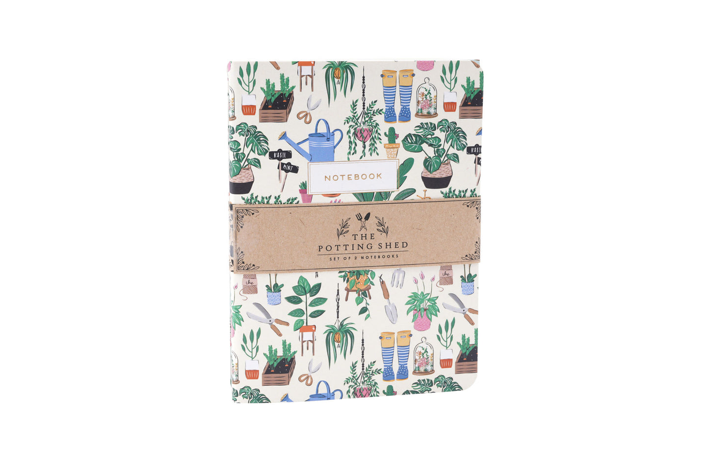 Set of 2 | A6 Lined Paper Notebooks with Gardening and House Plant Illustration and Gift Wrap