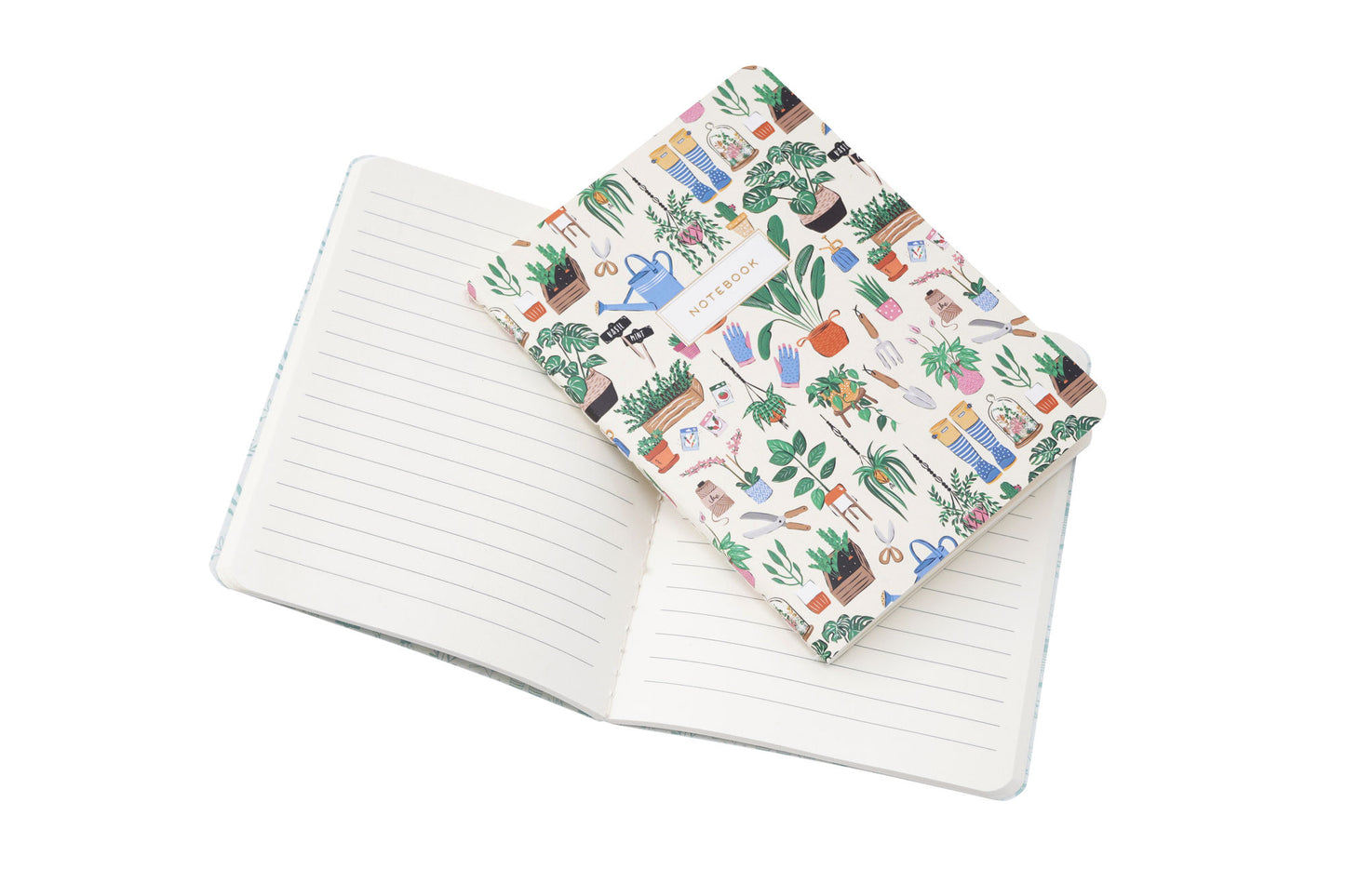 Set of 2 | A6 Lined Paper Notebooks with Gardening and House Plant Illustration and Gift Wrap