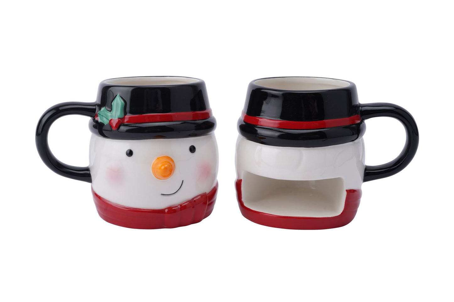 Christmas Snowman Snack Cookie and Biscuit Mug Gift Boxed | Artisan Coffee & Tea Cup | Ideal Gift
