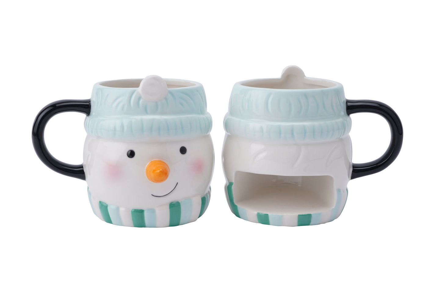 Christmas Jolly Snowman Snack Cookie and Biscuit Mug Gift Boxed | Artisan Coffee & Tea Cup | Ideal Gift