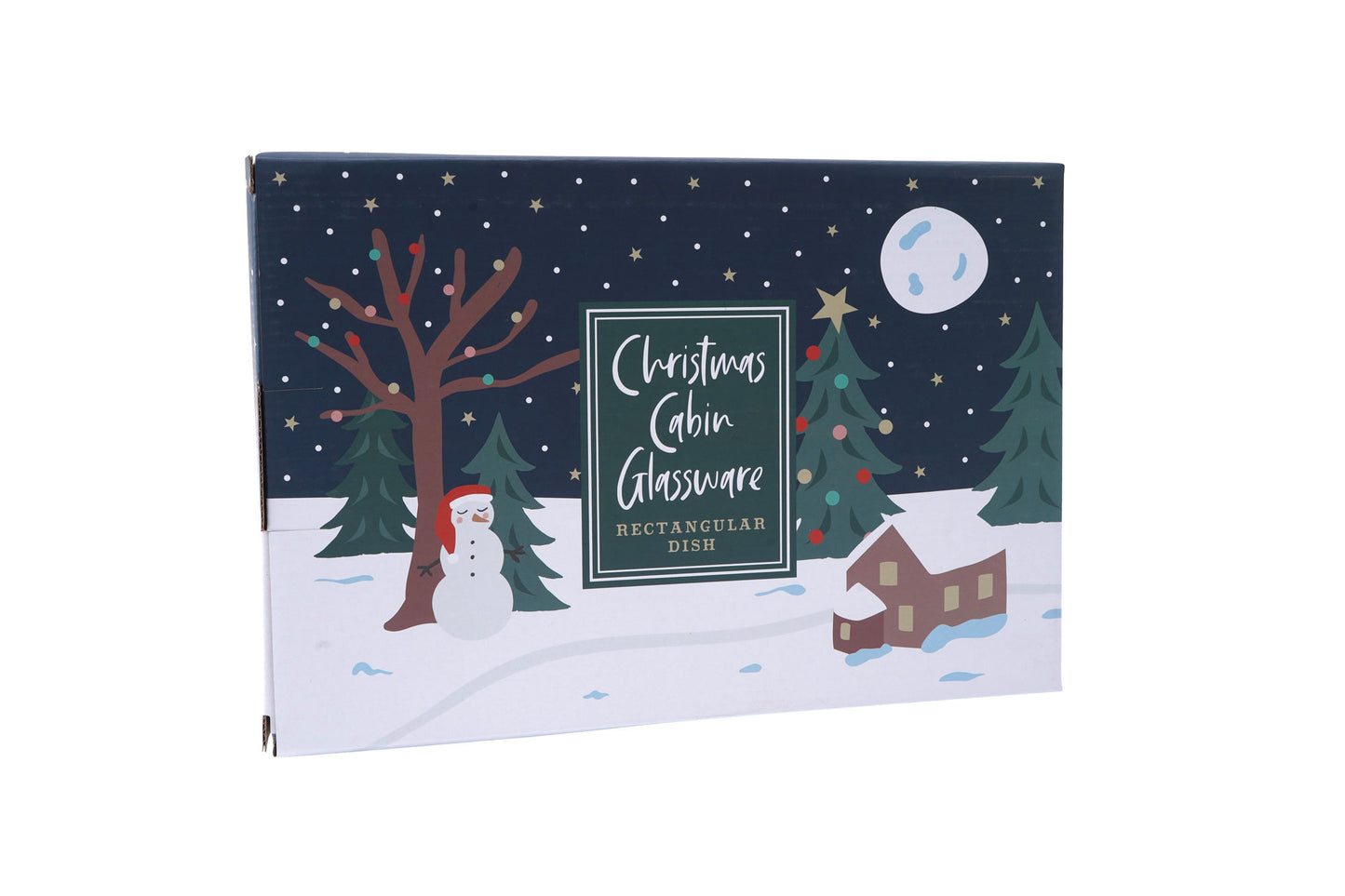 Christmas Cabin Large Glass Rectangular Dish