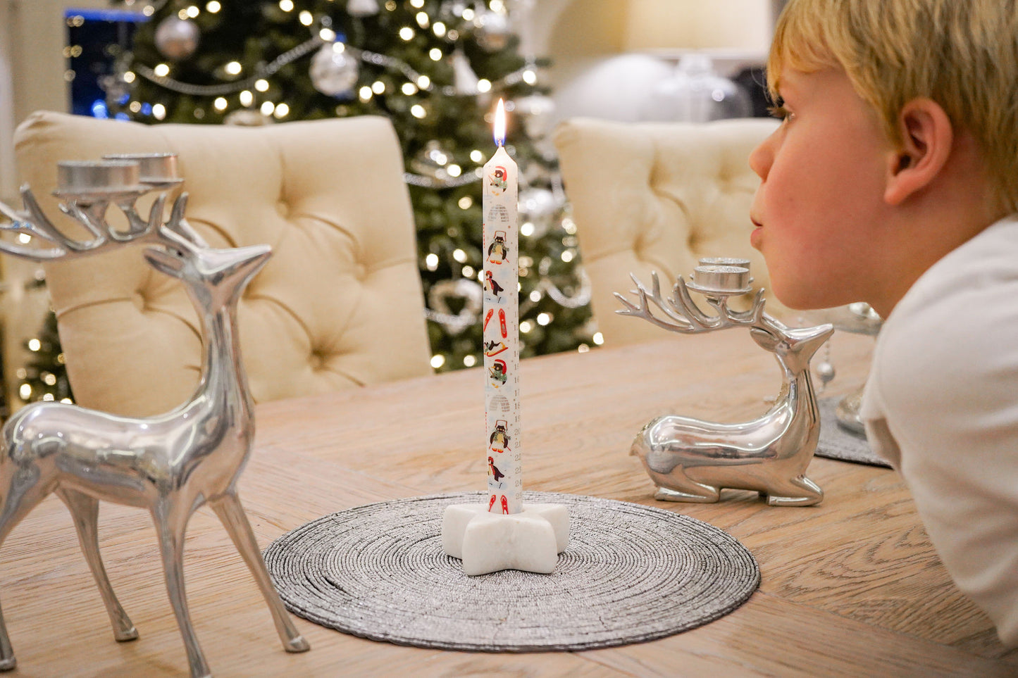 Winter Wonderland Penguin Pack of 2 Advent Candles