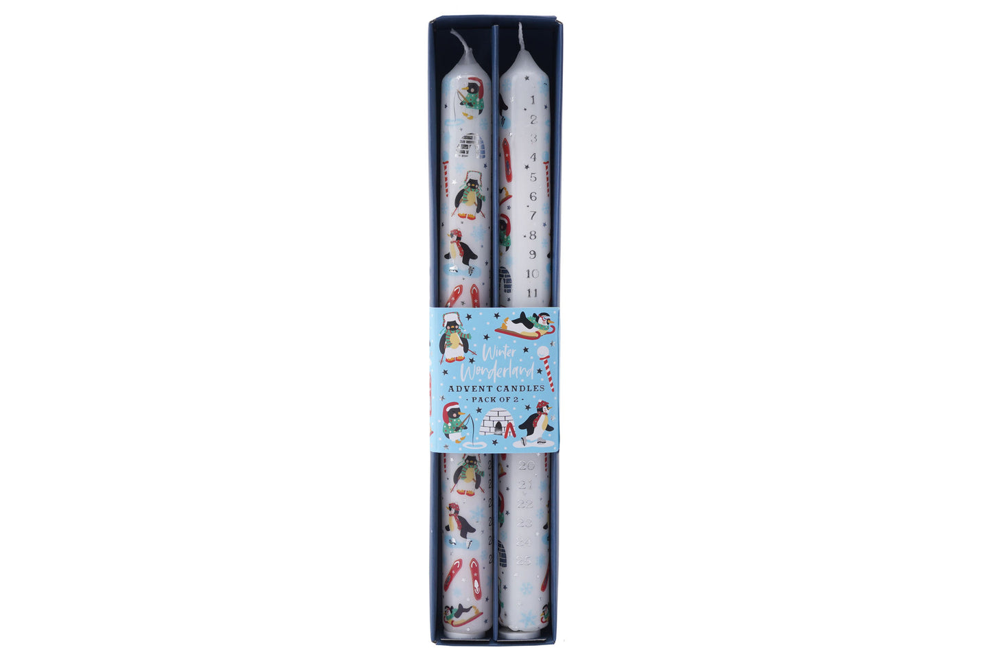 Winter Wonderland Penguin Pack of 2 Advent Candles