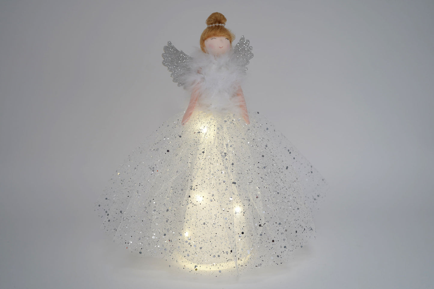 Large Light Up Silver Tree Topper